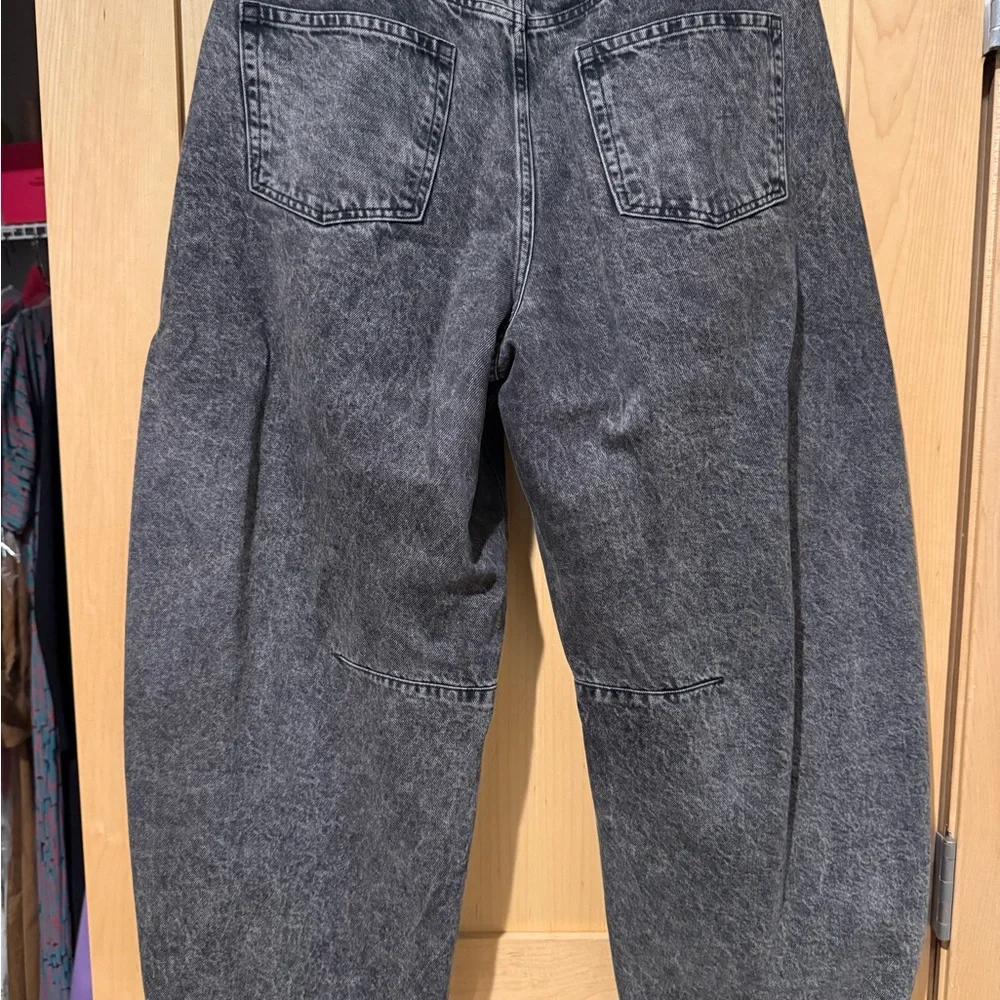 Black Women’s Denim Barrel Jeans - Picture 2 of 3